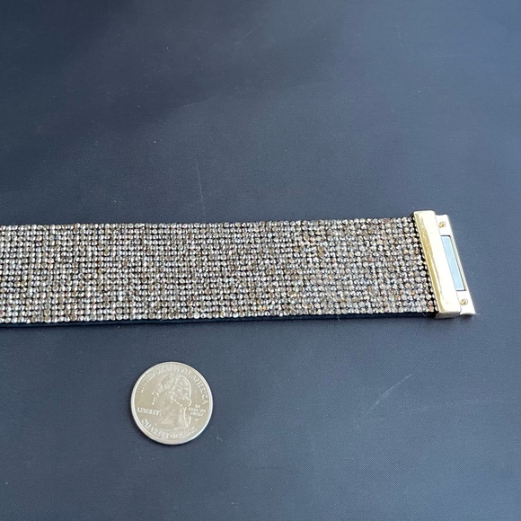 Rhinestone bracelet - Color grayish silver - Picture 3 of 6